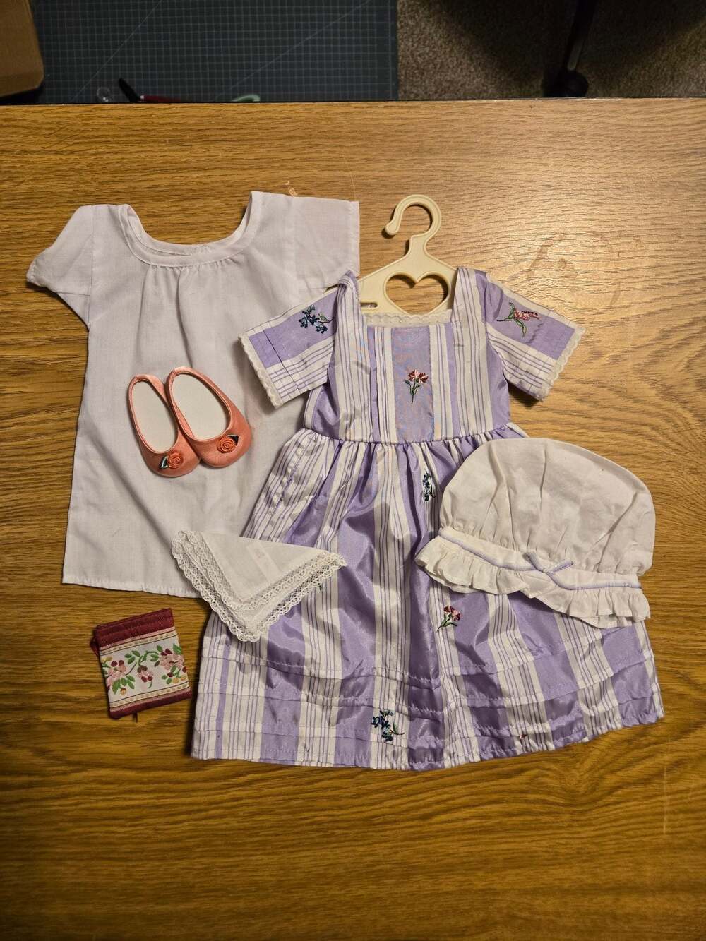 American Girl Felicity Traveling Gown 2nd Meet Outfit w/ Purse